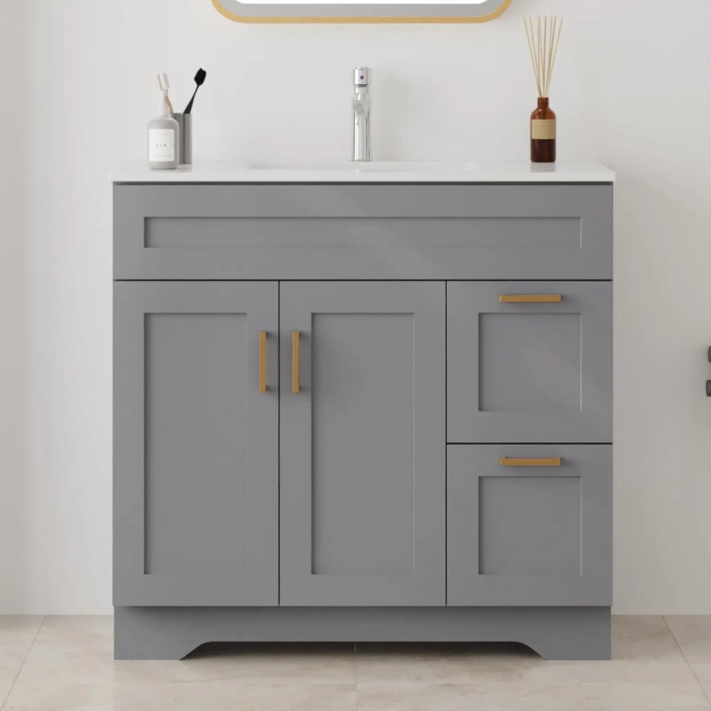 Modern Bathroom Vanity And Sink Combo Set Floor Standing Cabinet