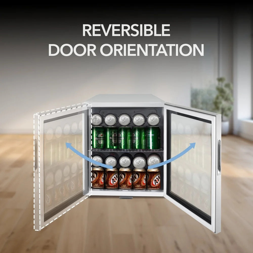 XMSJ Stainless Steel Beverage Refrigerator With Locking Door