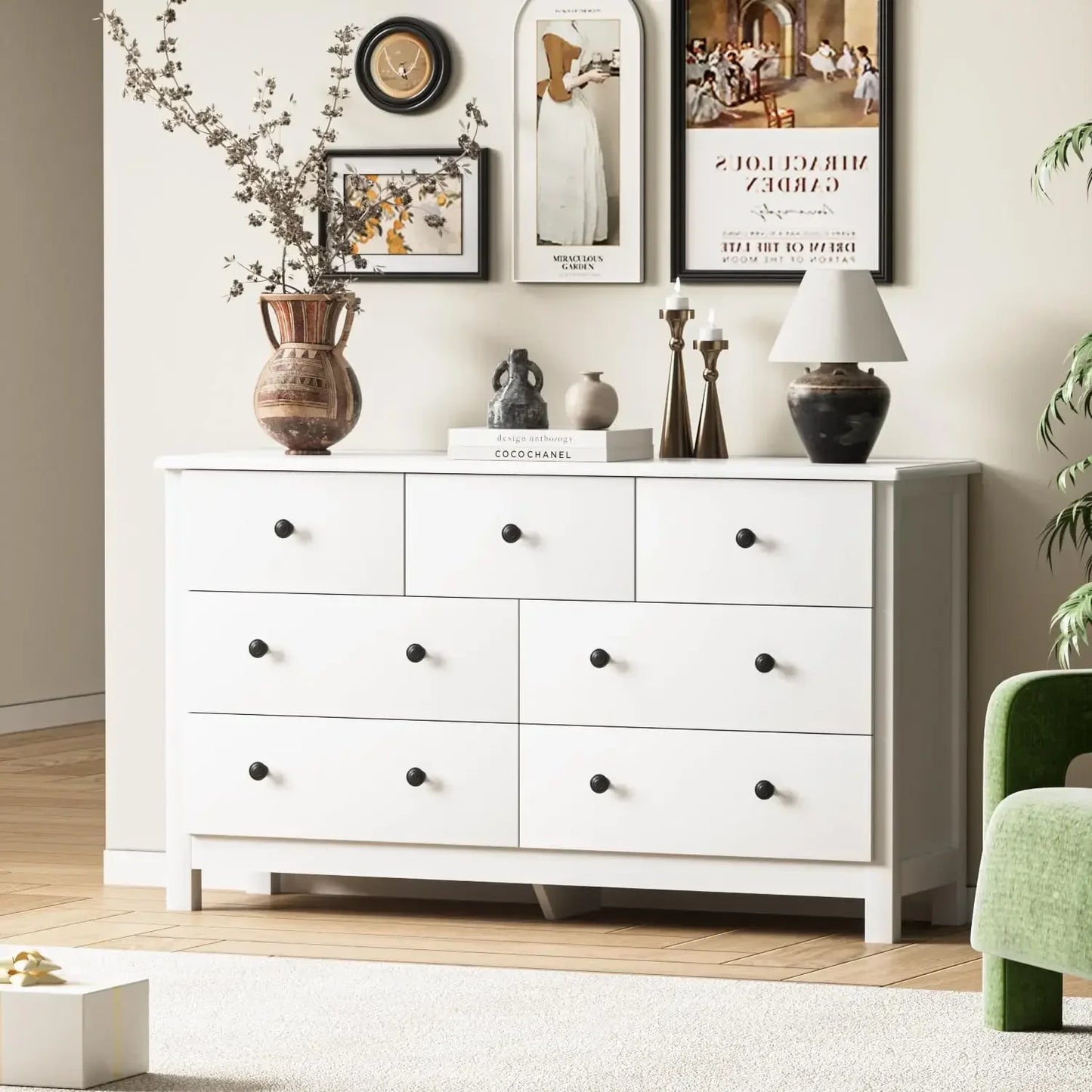 Tongyue Modern 6 Drawer Kids Dresser With Metal Pulls