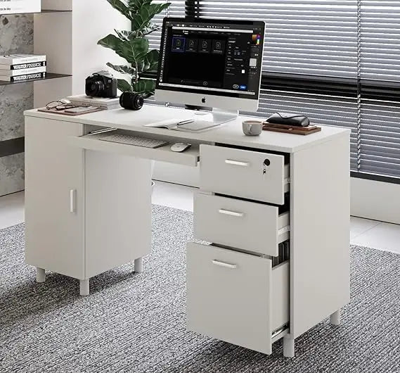 Chengwei Venice Computer Desk With Keyboard Tray Drawers
