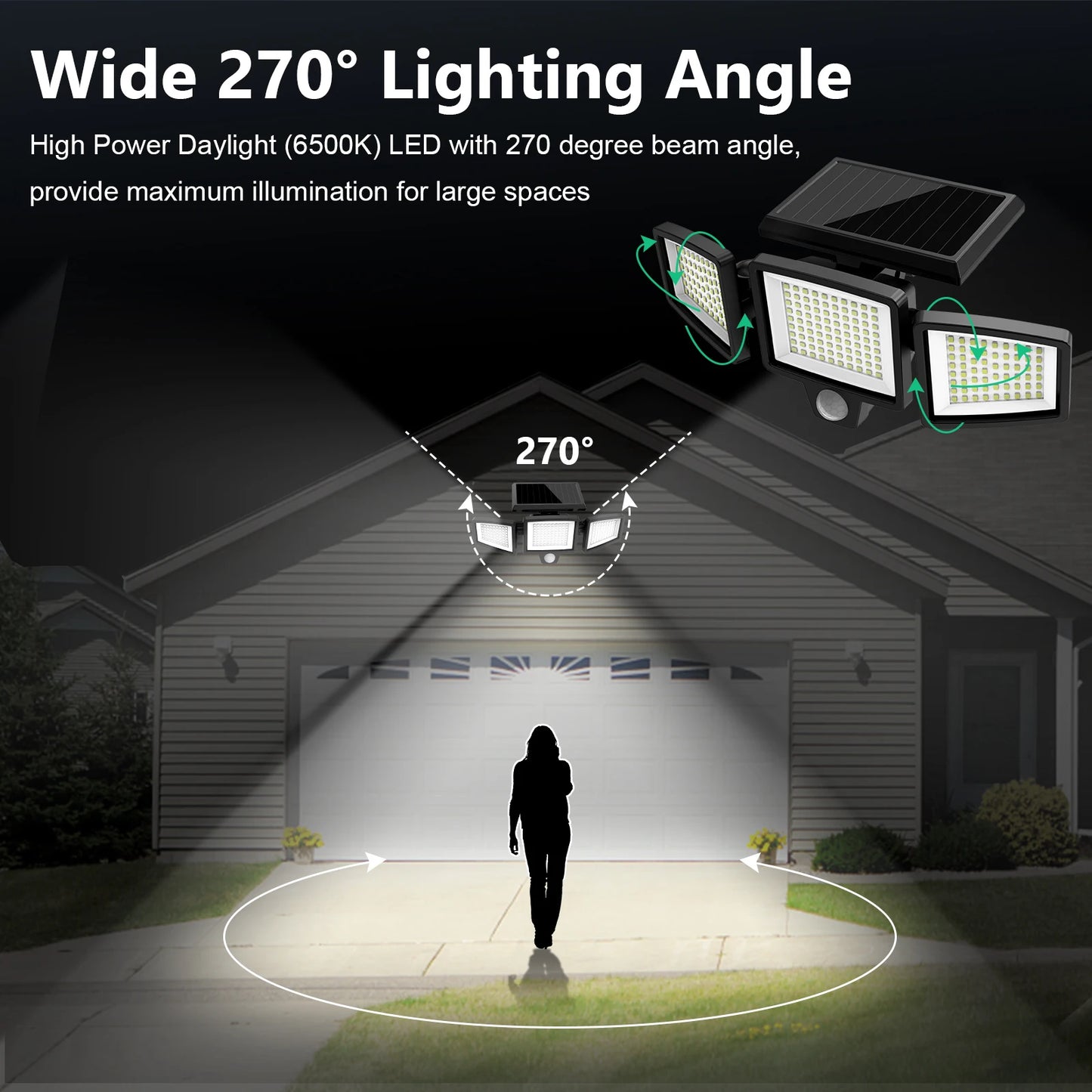 SZRSTH Two Pack Outdoor Solar Lights With Motion Sensor Security For Porches Garages Yard Entrances And Patios
