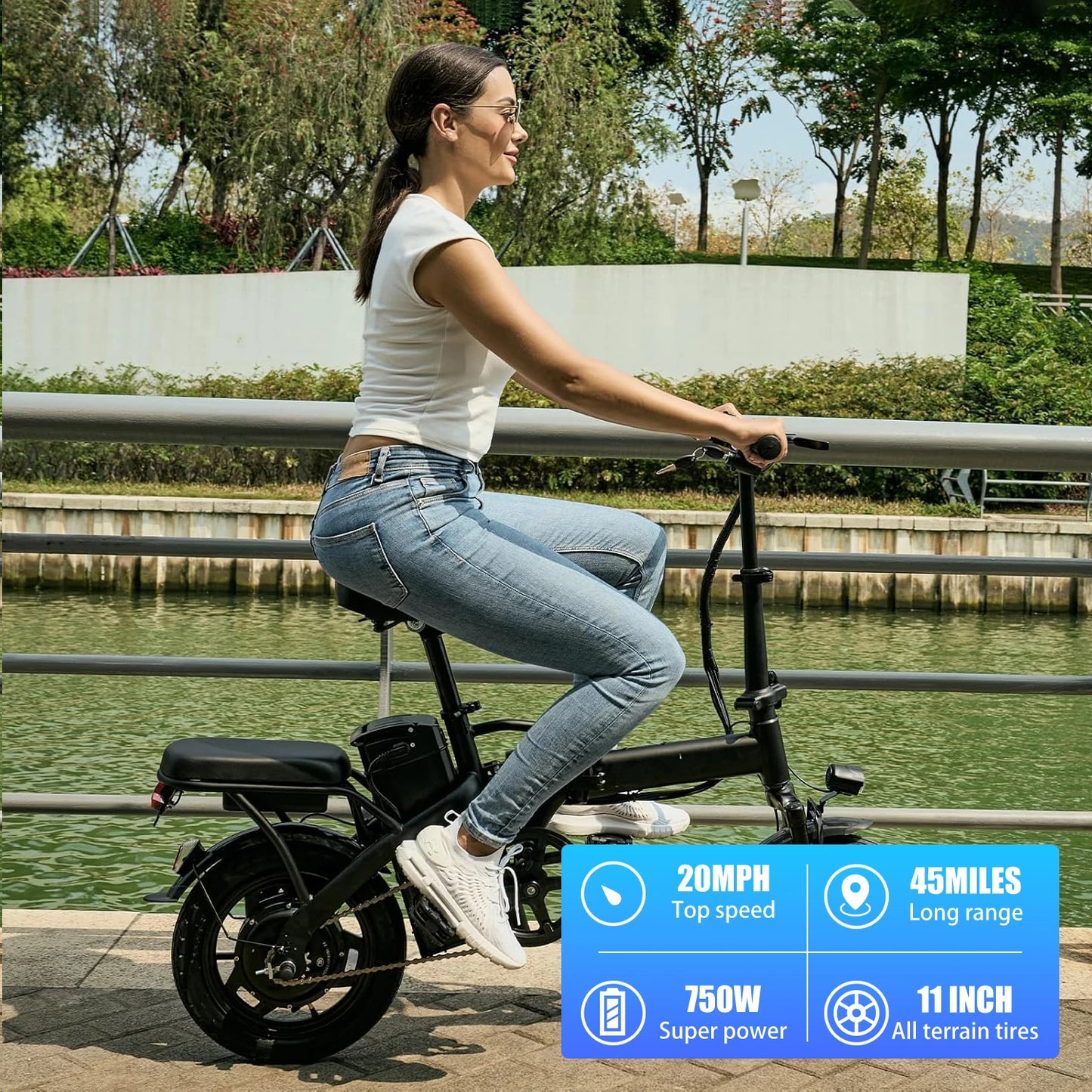 HEZZO Folding Ebike 48V 400W With Basket