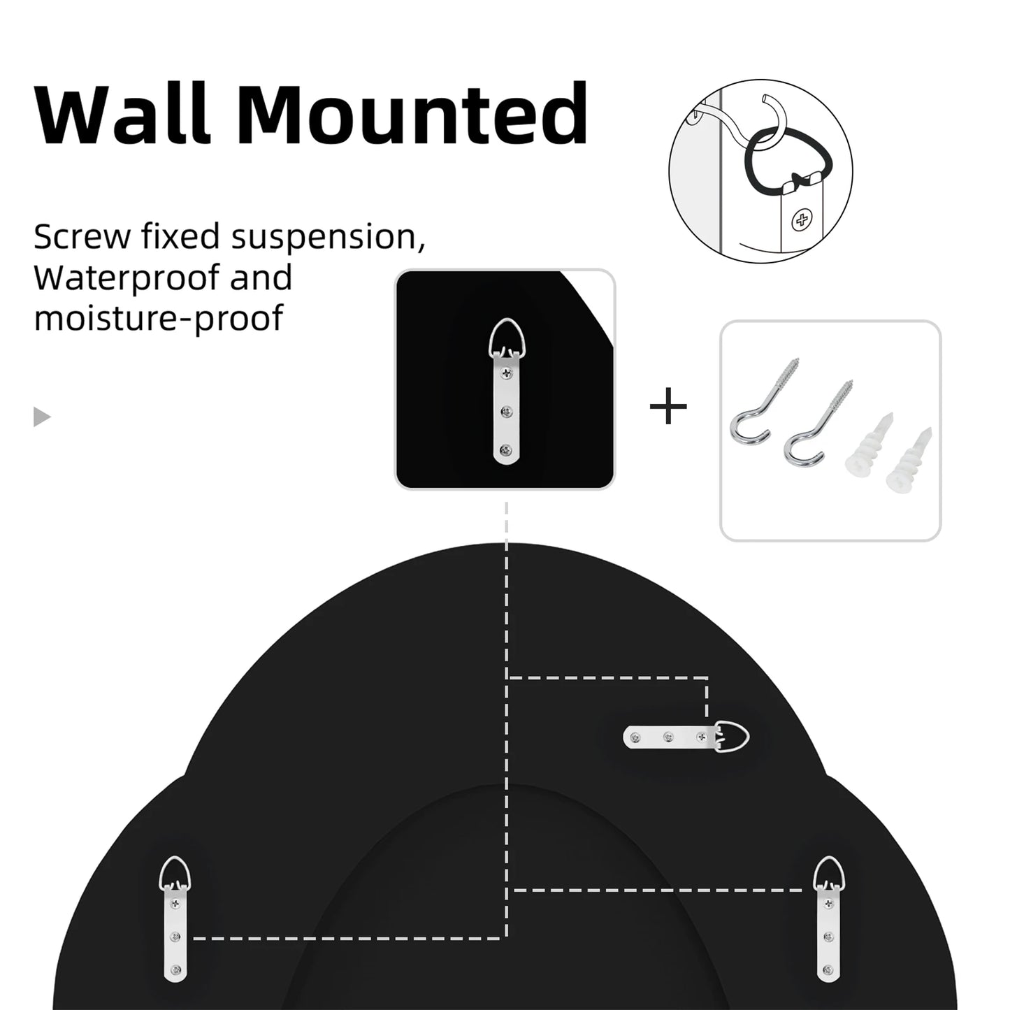 BORWARH Cloud Shape Arch Crystal Vanity Mirror For Home Decor