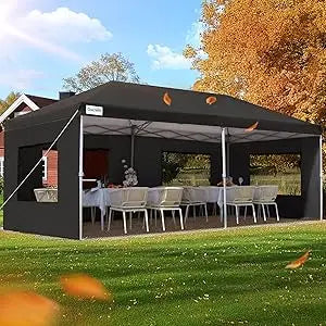 10x20 ft Pop up Canopy with Sidewalls Easy up Canopy Tent Instant Shelter with Windows for Outdoor Event Party