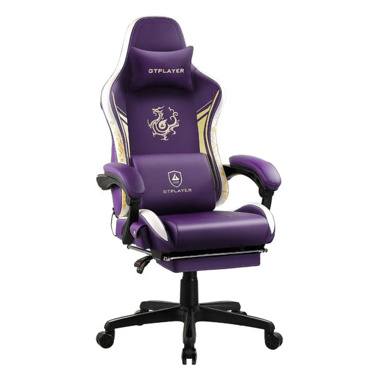 GTPLAYER Gaming Chair with Bluetooth Speakers, Footrest & Ergonomic Design, Dragon Series Video Game & Office Chair