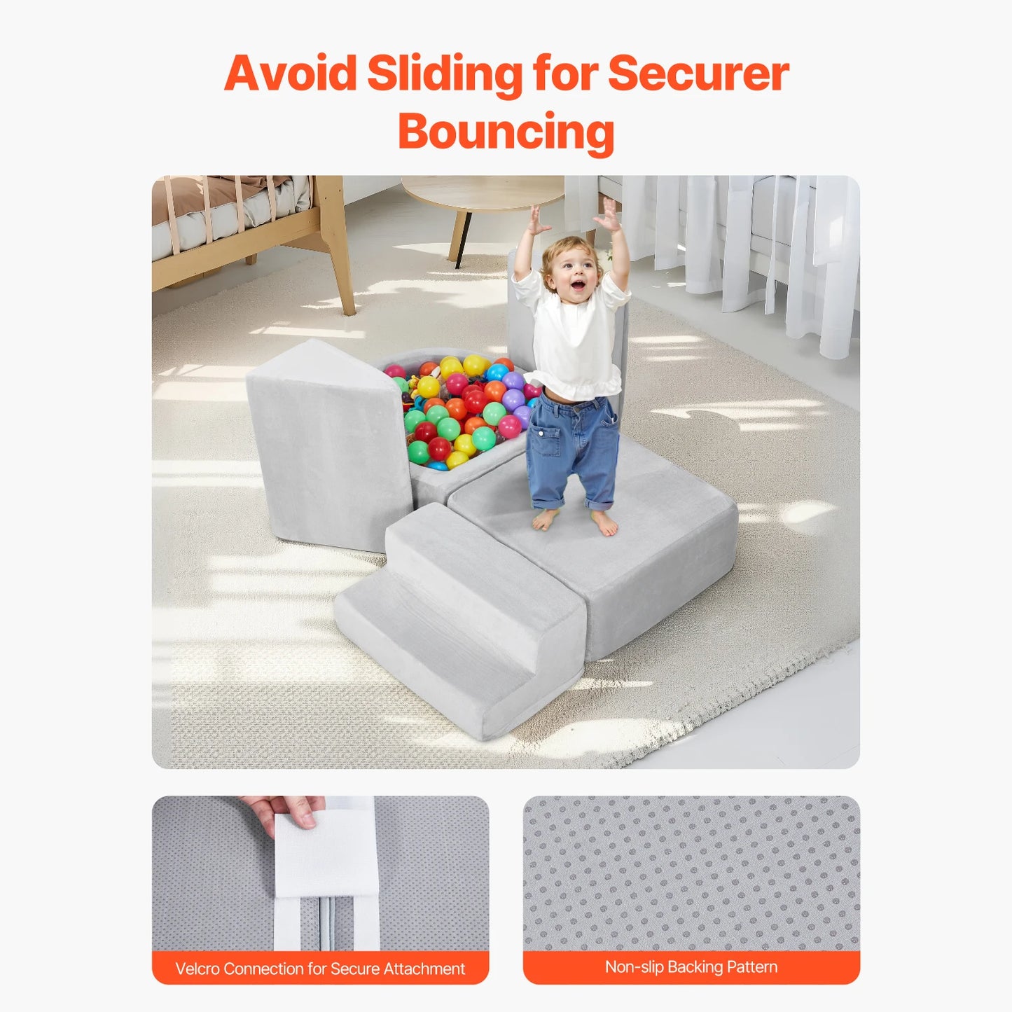 SucceBuy 5-Piece Foam Climbing Blocks Ball Pit Playset