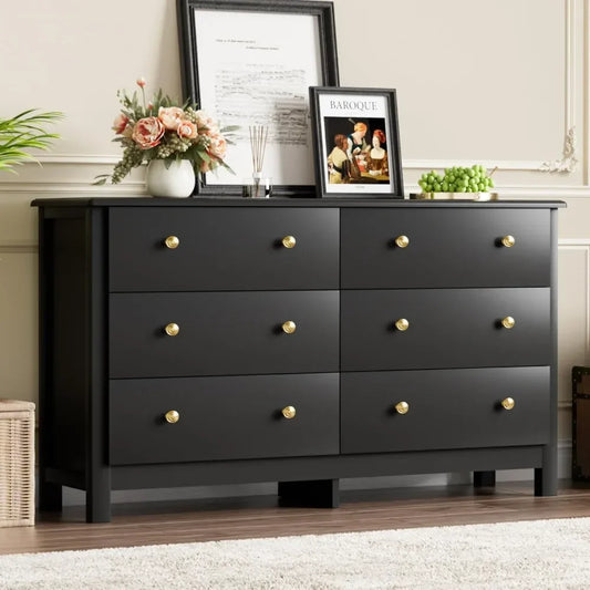 Tongyue Modern 6 Drawer Kids Dresser With Metal Pulls
