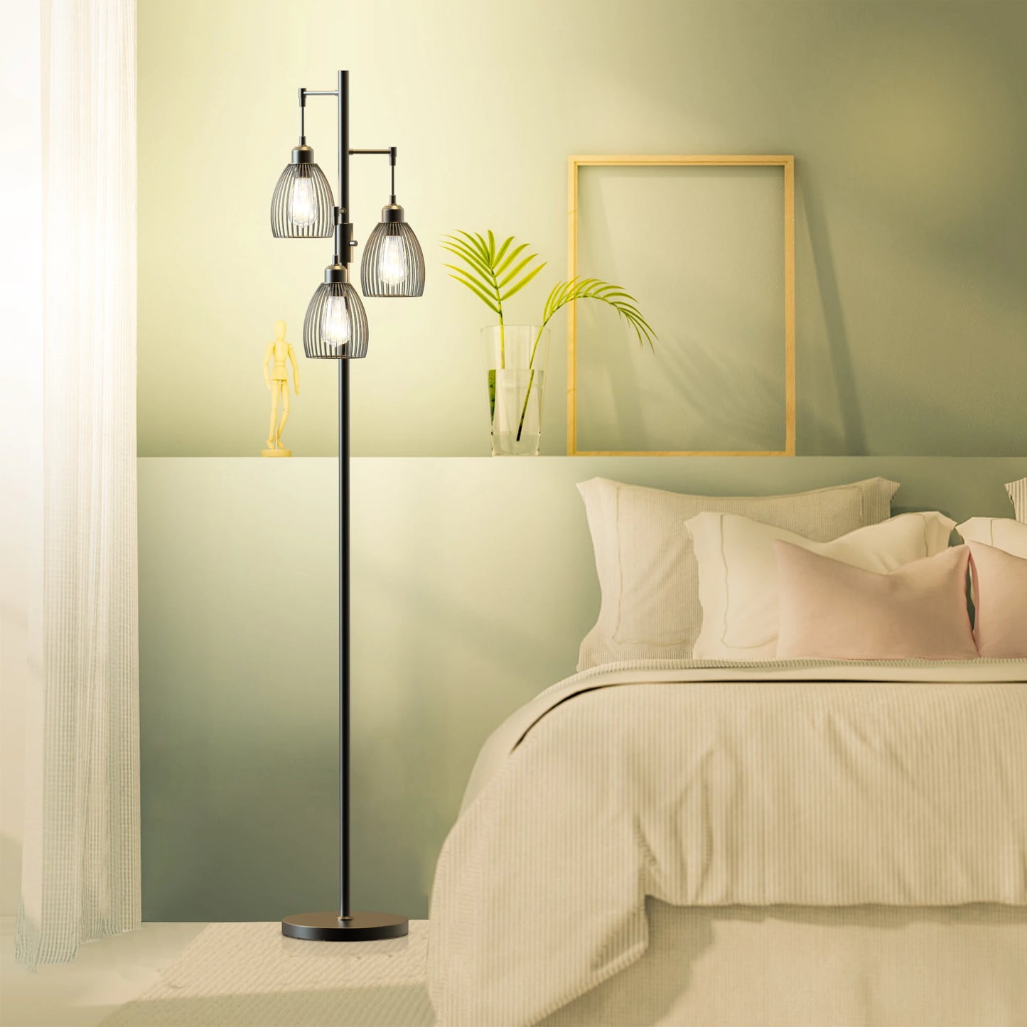 Hign-concerned Chemical Tree Floor Lamp With 3 Bulbs