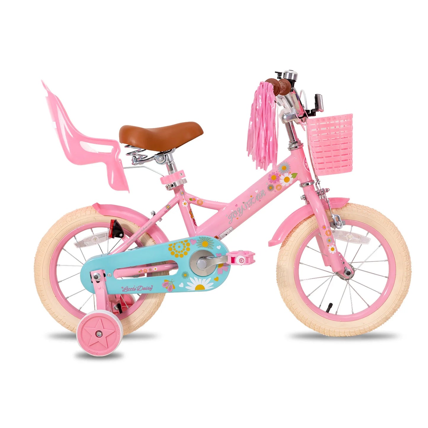 JOYSTAR Kids Bike for Ages 2-7 Years kids, 12 14 16 Inch Girls Bikes with Doll Seat & Streamers, Boys Bike with Flag & Plate