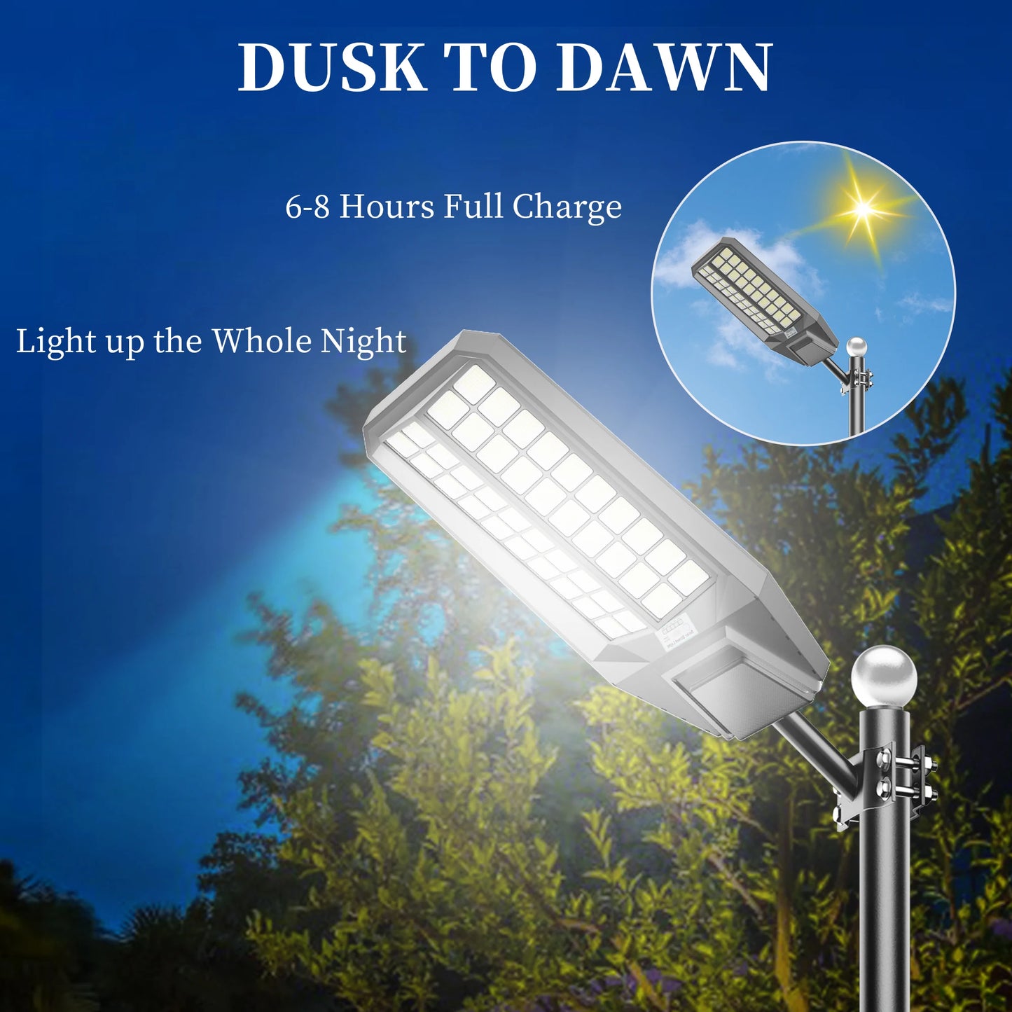 8000W Phenomenally HighEfficiency SolarPowered Street Light With Intelligent Motion IP65
