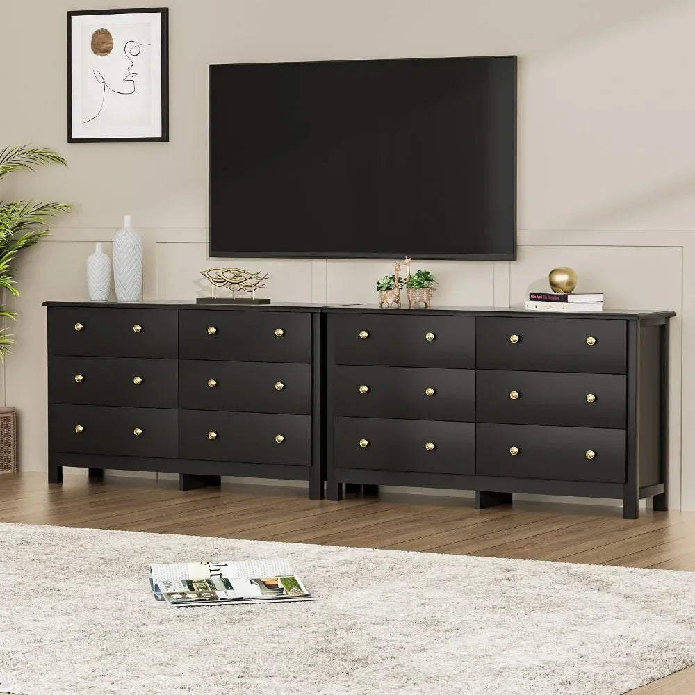 Tongyue Modern 6 Drawer Kids Dresser With Metal Pulls