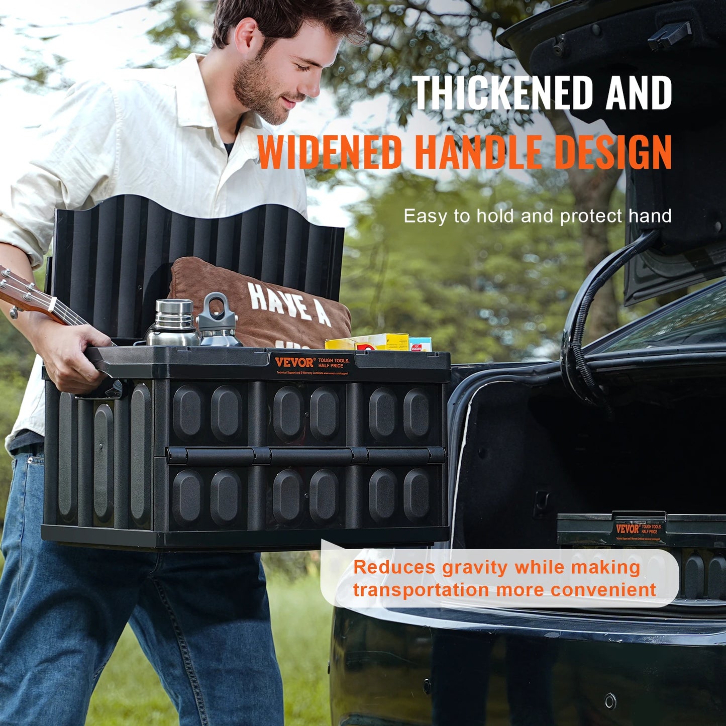 SucceBuy Set of 3 45L/65L Collapsible Storage Bins Folding Stackable Utility Garage Crates with Lids for Clothes Snack Grocery