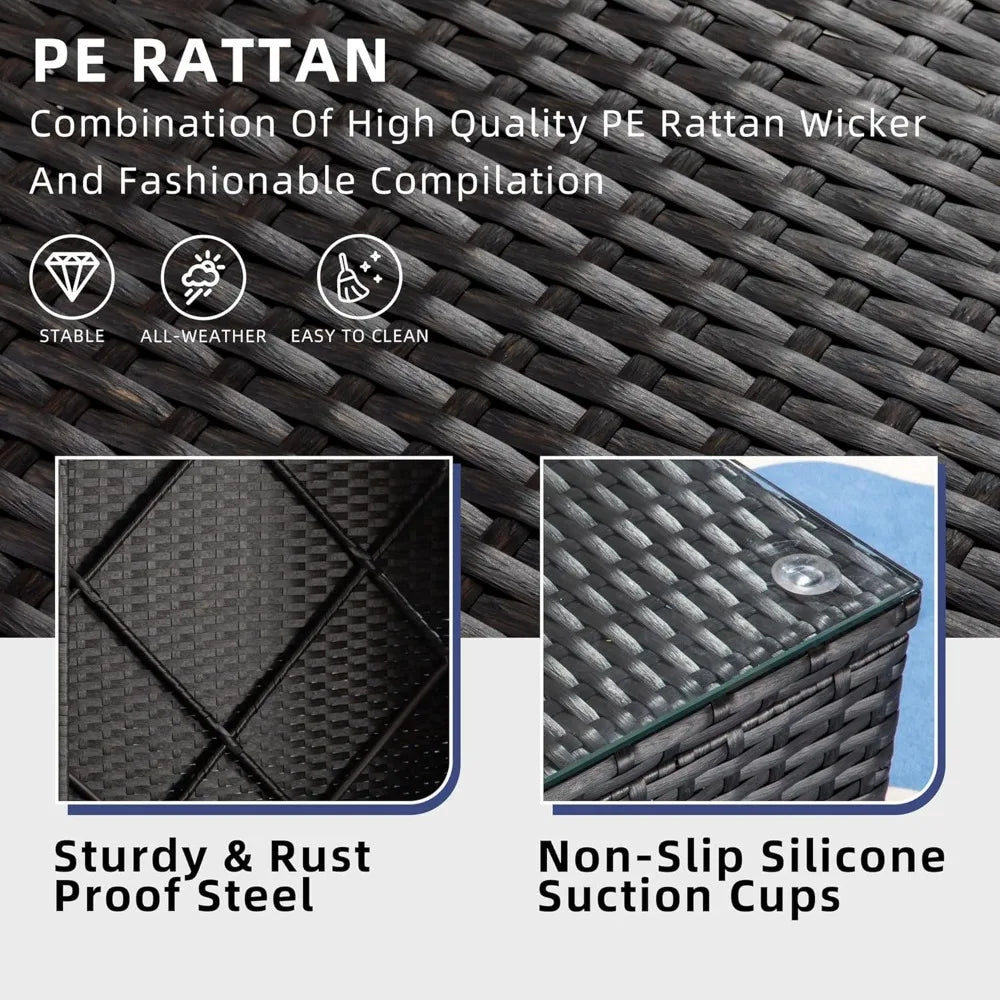 All Weather Wicker Patio Furniture Set Sectional Ottoman