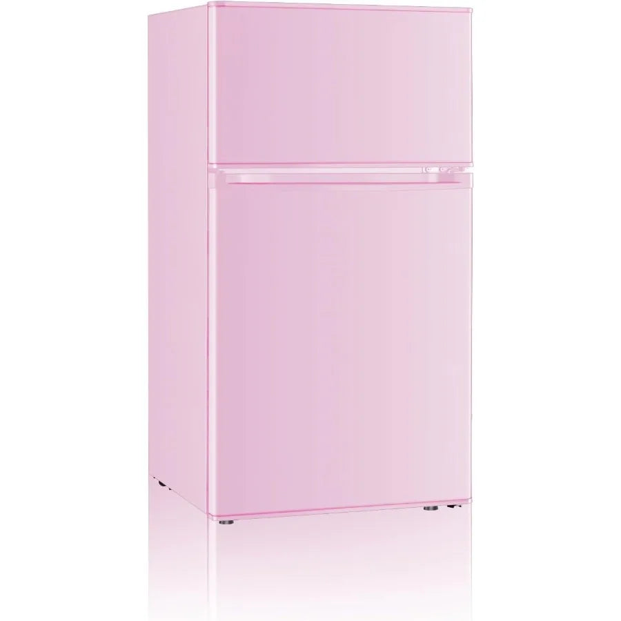 XMSJ Compact Mini Fridge With Separate Freezer 2 Door Design