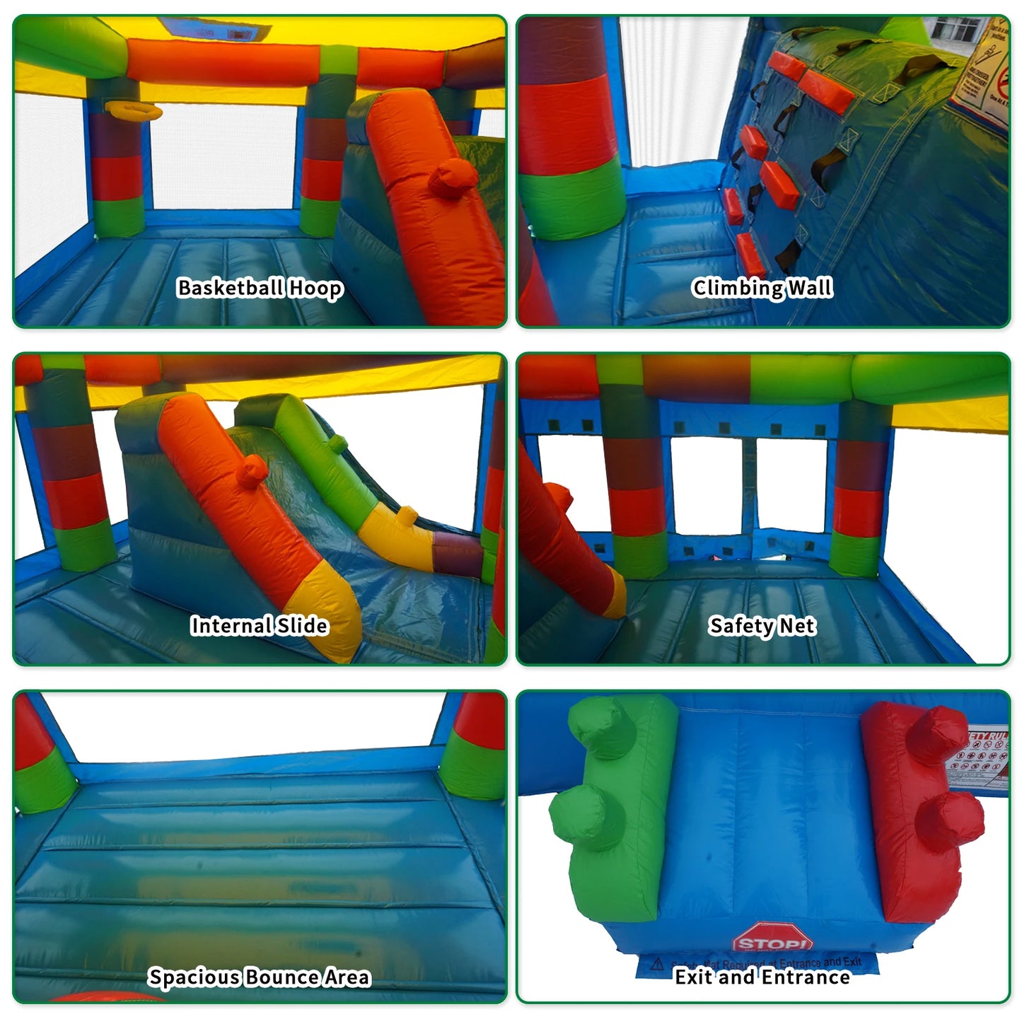 PVC Inflatable Bounce House for Big Kids,Large Jumping House with Built in Slide,Semi-commercial,Outdoor Backyard Birthday Party