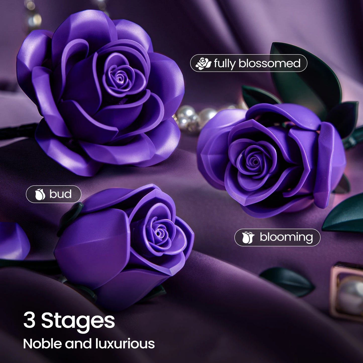 SupreOwls Roses Bouquet Building Blocks Set For Home Decor