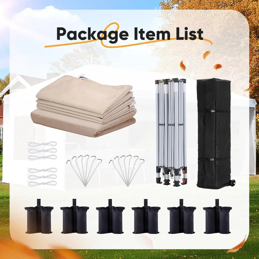 10x20 ft Pop up Canopy with Sidewalls Easy up Canopy Tent Instant Shelter with Windows for Outdoor Event Party