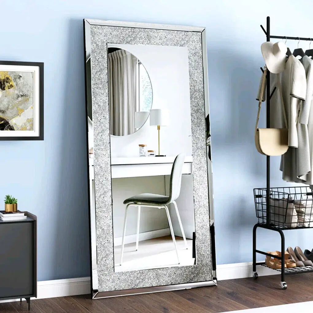 LUVODI Frameless Vanity Mirror With Crystal Rhinestones