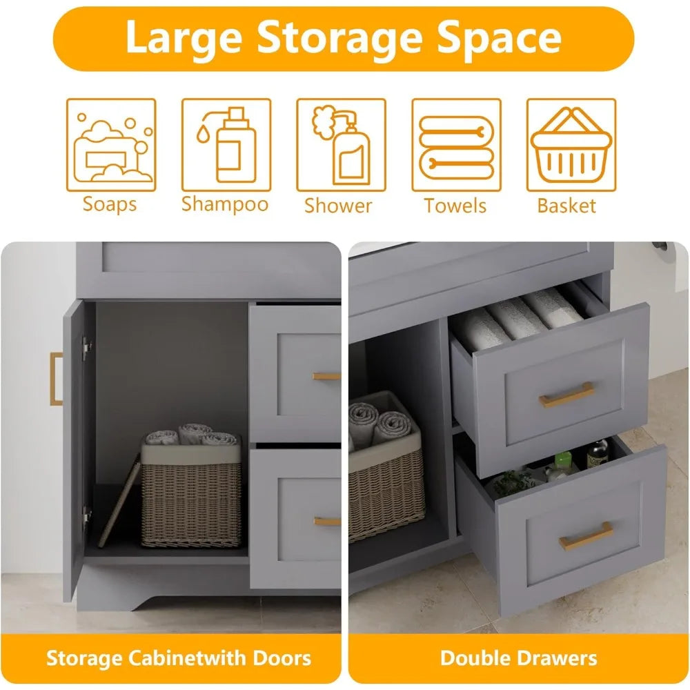 Modern Bathroom Vanity And Sink Combo Set Floor Standing Cabinet