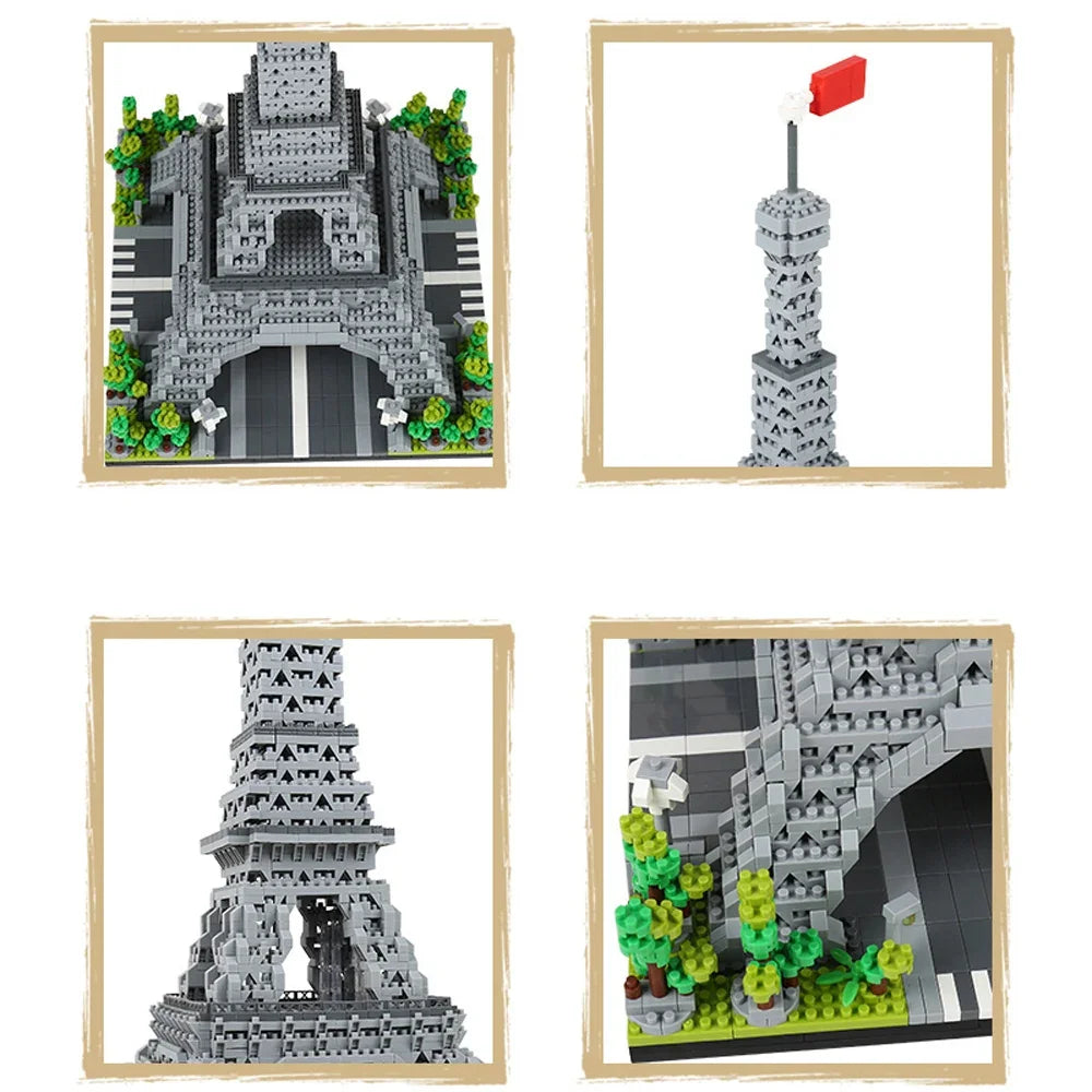 Knew Built Eiffel Tower Micro Mini Block Set Office Decor