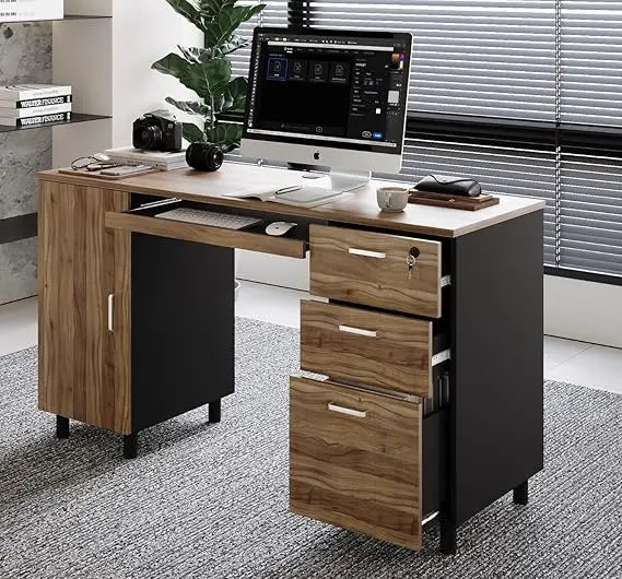 Chengwei Venice Computer Desk With Keyboard Tray Drawers