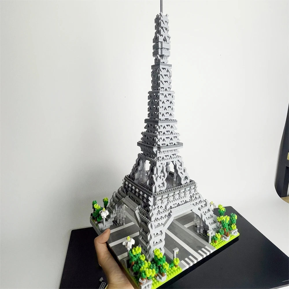 Knew Built Eiffel Tower Micro Mini Block Set Office Decor
