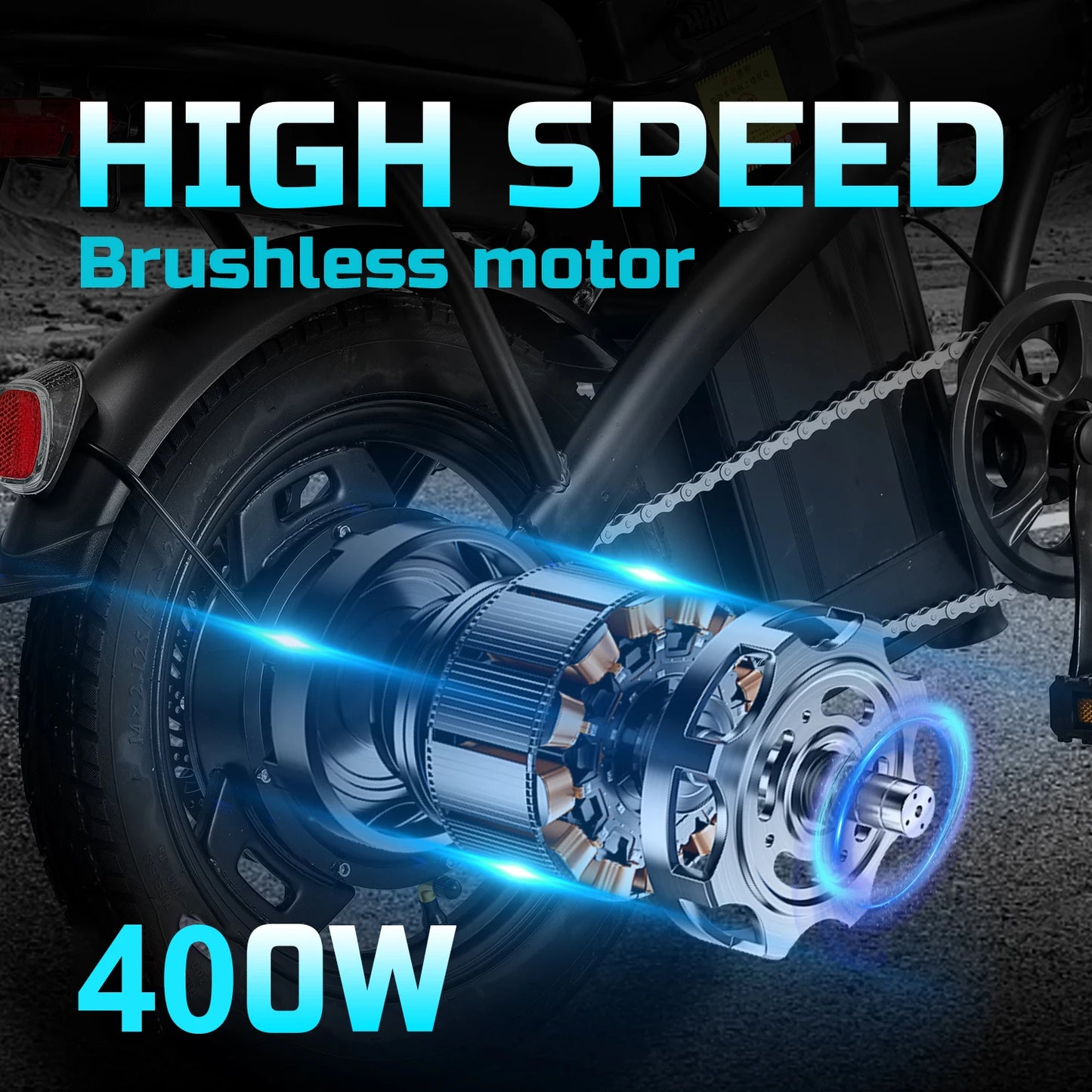 HEZZO Folding Ebike 48V 400W With Basket