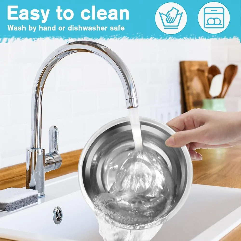 Dog Bowls Double Dog Water and Food Bowl Stainless Steel Bowl with Non-Slip Resin Station, Pet Feeder Bowls for Puppy Medium Dog