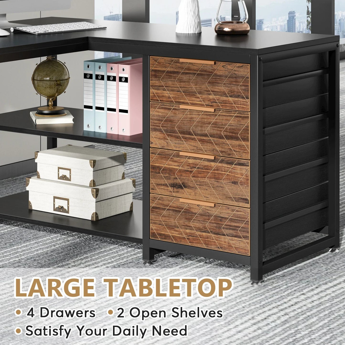 Tribesigns Modern L Shaped Computer Desk Corner PC Table