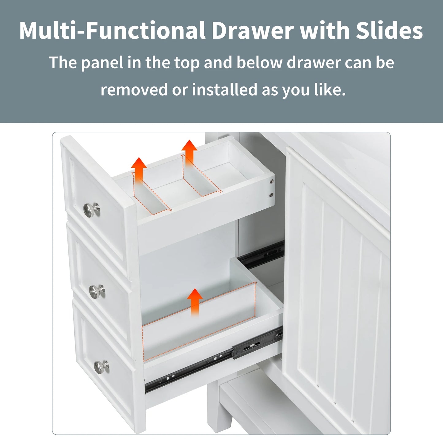 Sh.Kl Bathroom Vanity With Sink Free Standing Soft Closing Door