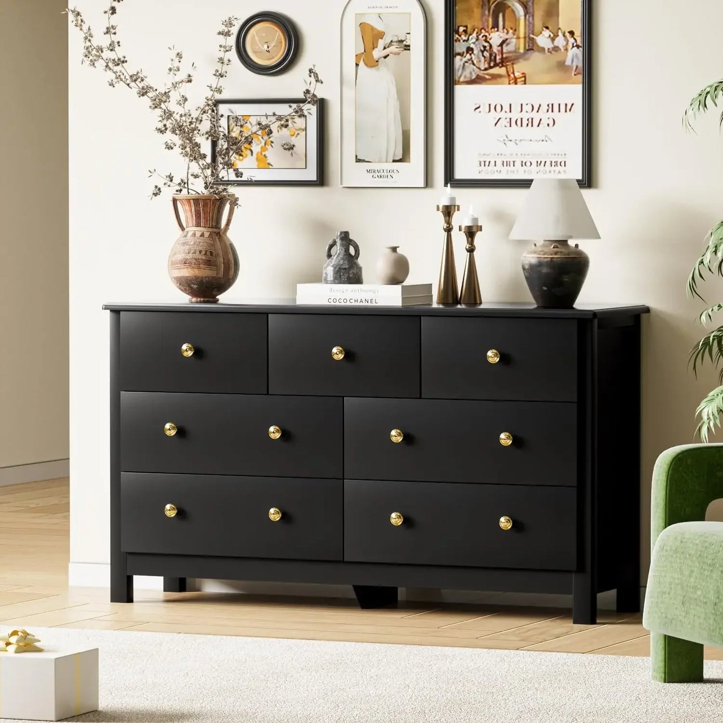 Tongyue Modern 6 Drawer Kids Dresser With Metal Pulls