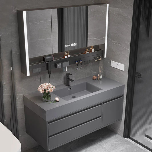 DUTRIEUX Corner Bathroom Cabinet With Plant Drawer Storage