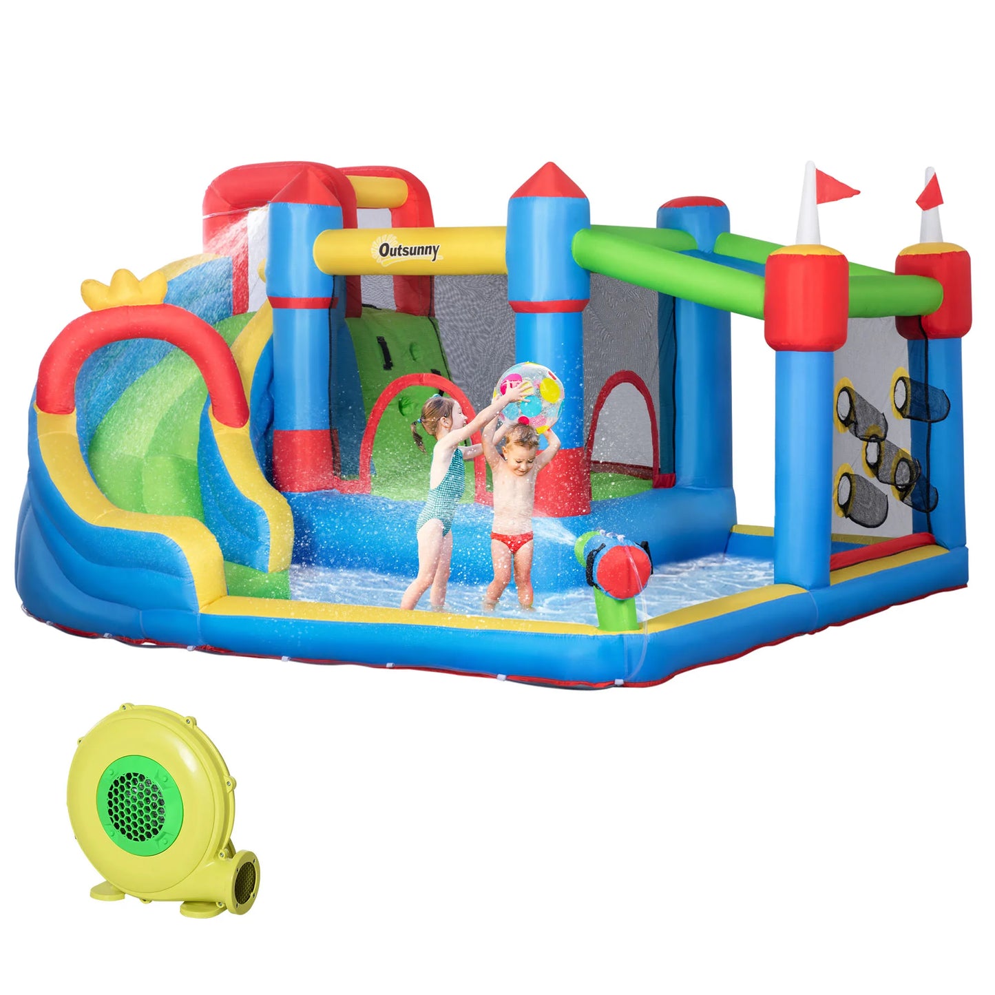 Kids Inflatable Bounce Castle Theme Jumping Castle with Inflator Bag Patches
