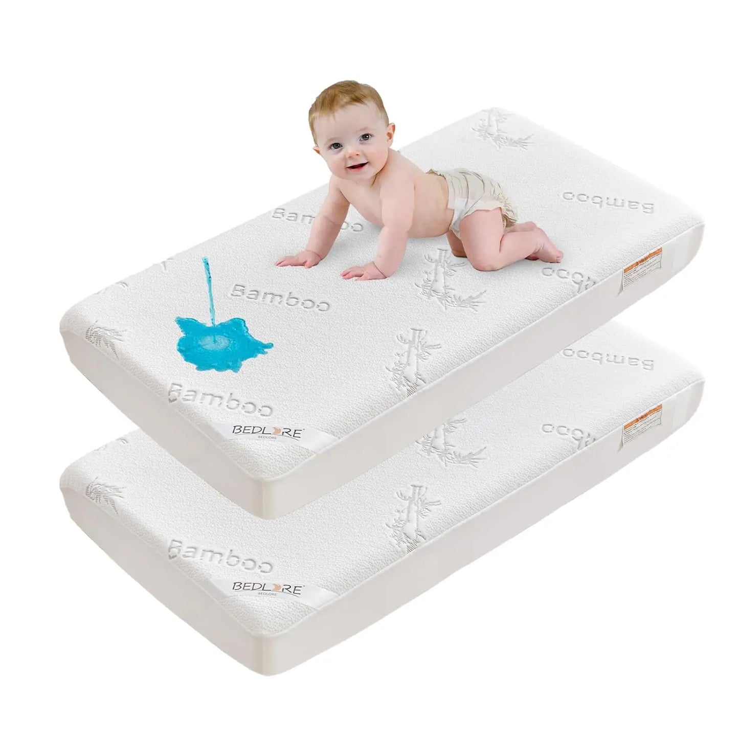 CN Guangdong Waterproof Crib Mattress Protector 2 Pack