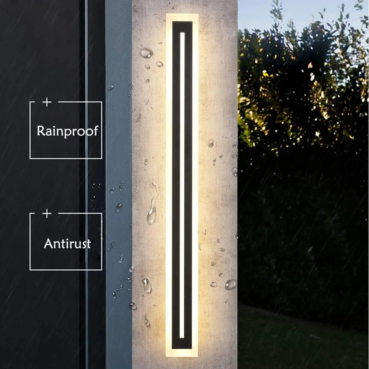 Outdoor Long Strip Modern LED Wall Lighting Fixture Lamps,Wall Sconce Fixture Wall lamp Elegant Frosted White Acrylic IP67 Anti