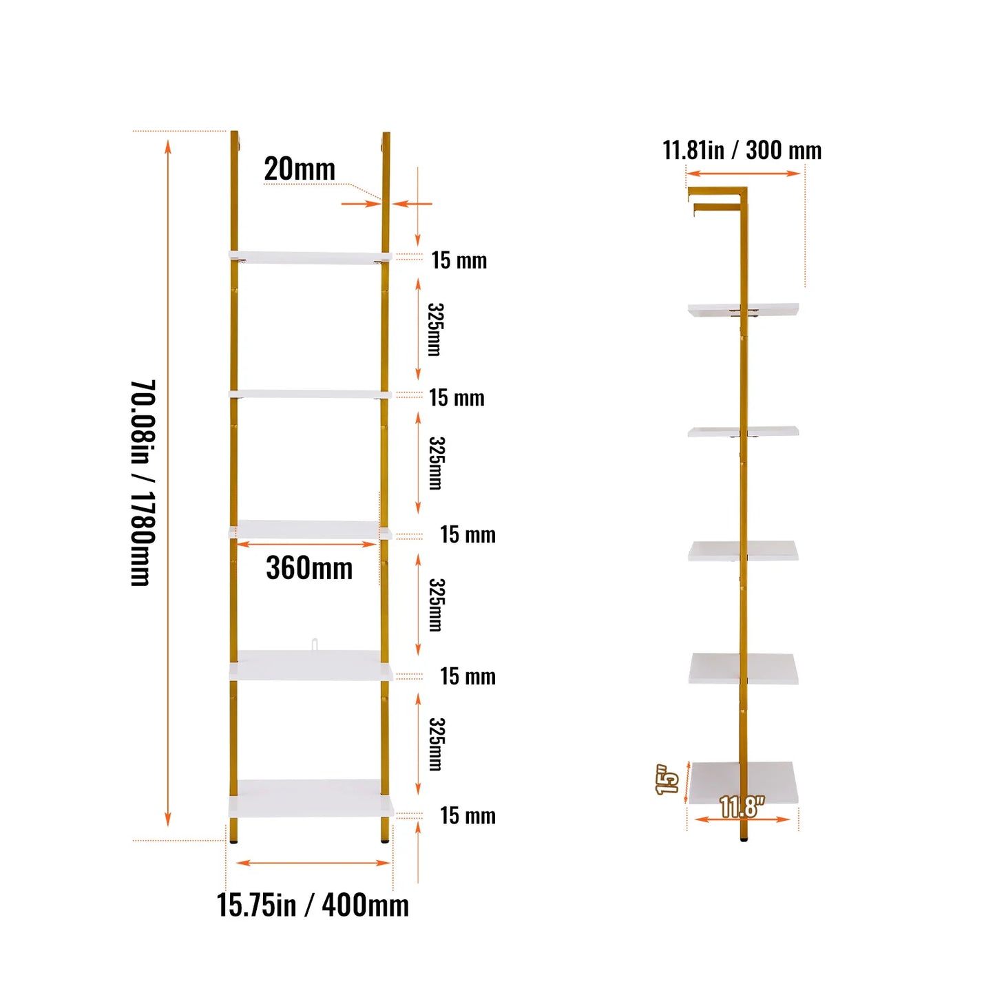 SucceBuy Industrial Pipe Shelf Wall Mount Floating Rustic Wood Shelves Brackets