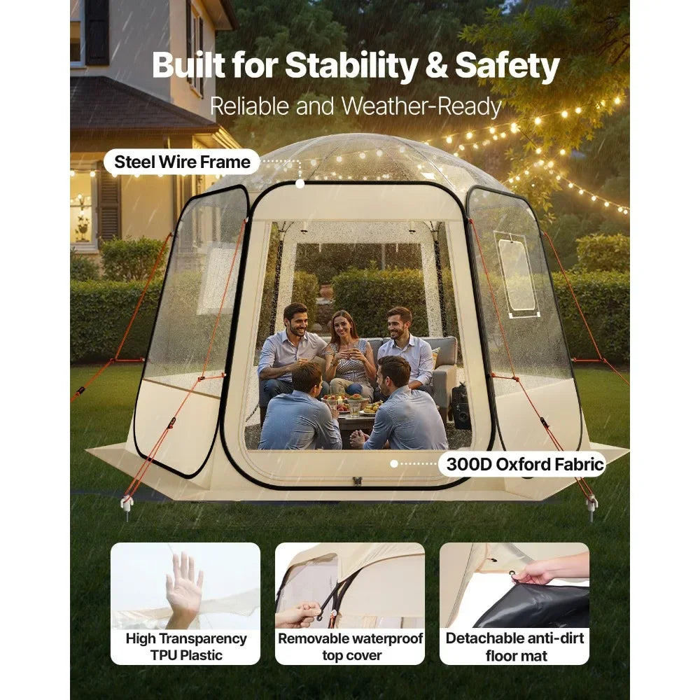 Sports Tent Instant Pop-Up Clear Bubble Weatherproof 4-8 Person