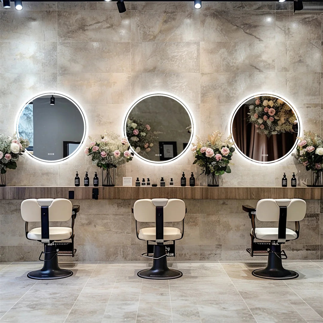 LUVODICRI Round LED Bathroom Mirror With Touch Sensor