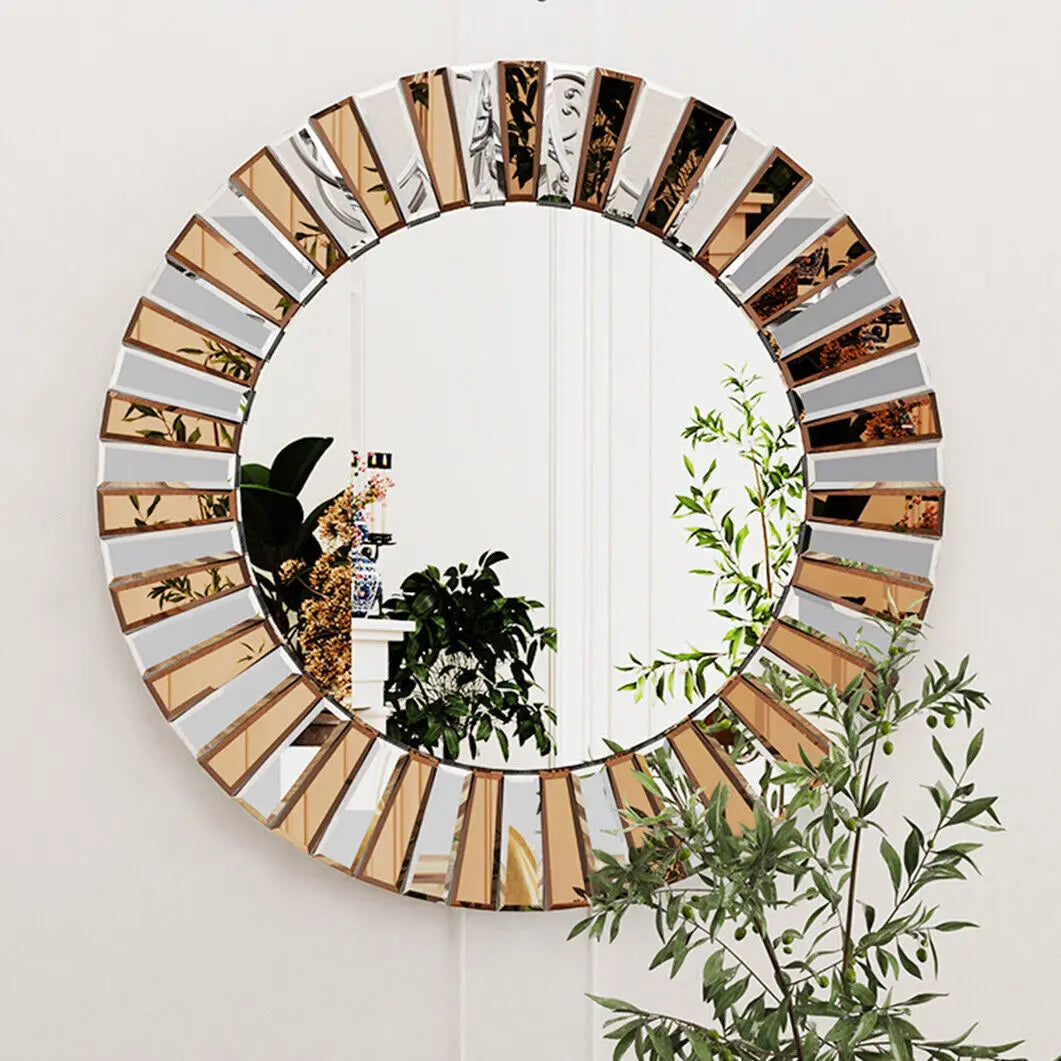 BORWARTH Round Wall Mirror For Entrance Hallway Bathroom Decor