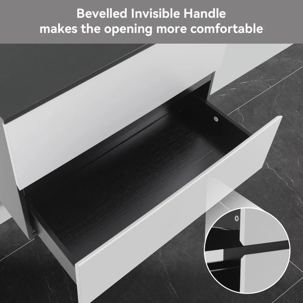 Wall Mounted Bathroom Vanity Cabinet With Drawers And Glass Sink