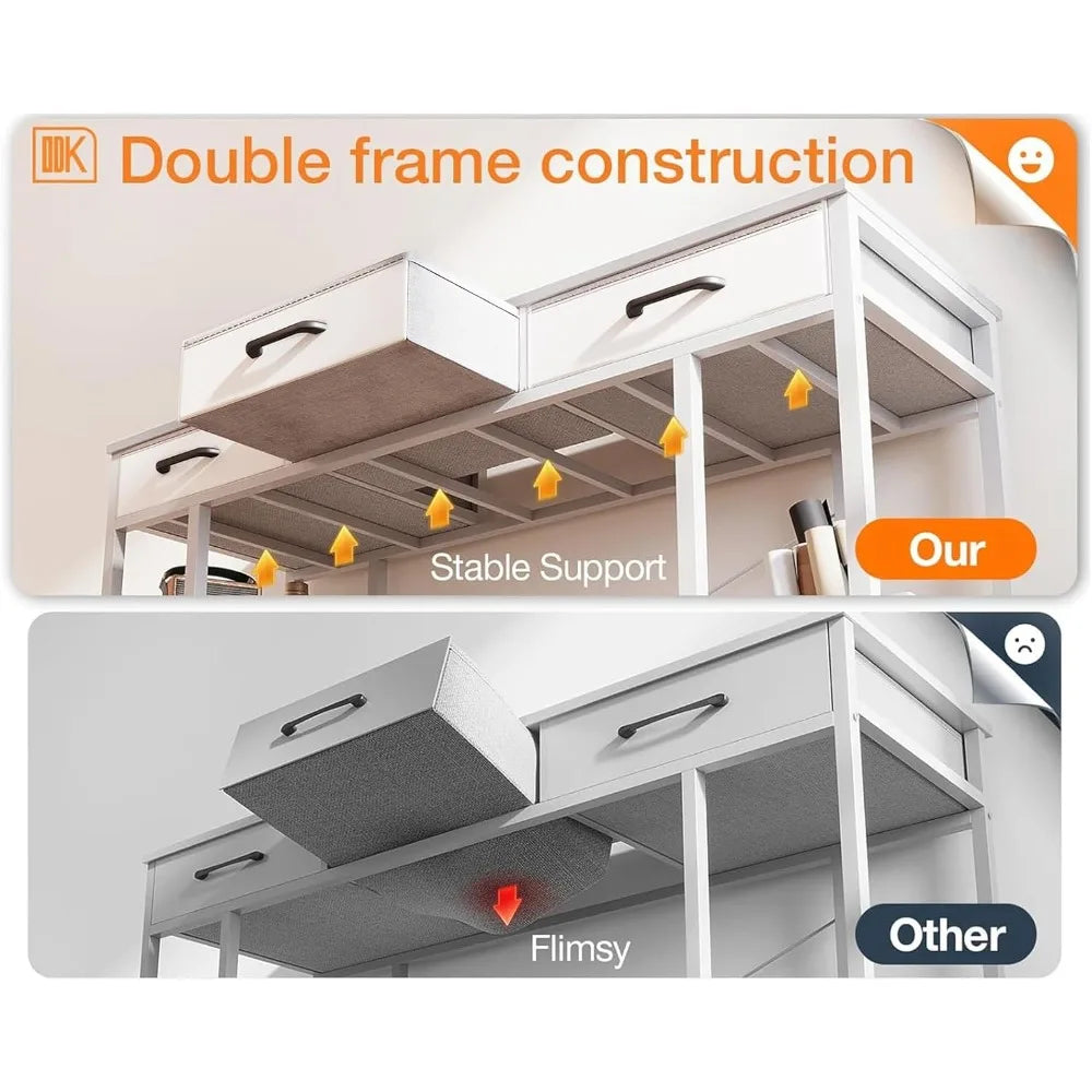 Zhuxiang Modern Office Computer Desk With Fabric Drawers