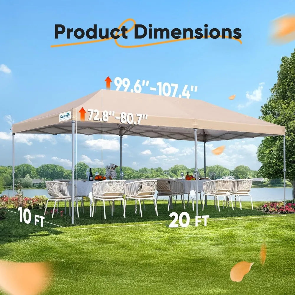 10x20 ft Pop up Canopy with Sidewalls Easy up Canopy Tent Instant Shelter with Windows for Outdoor Event Party