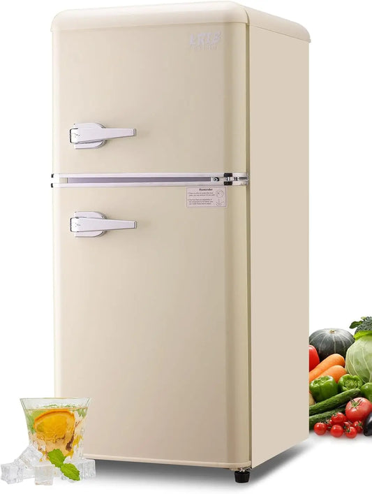 Krib Bling Compact Refrigerator With Freezer Retro Design For Home And Office Energy Efficient