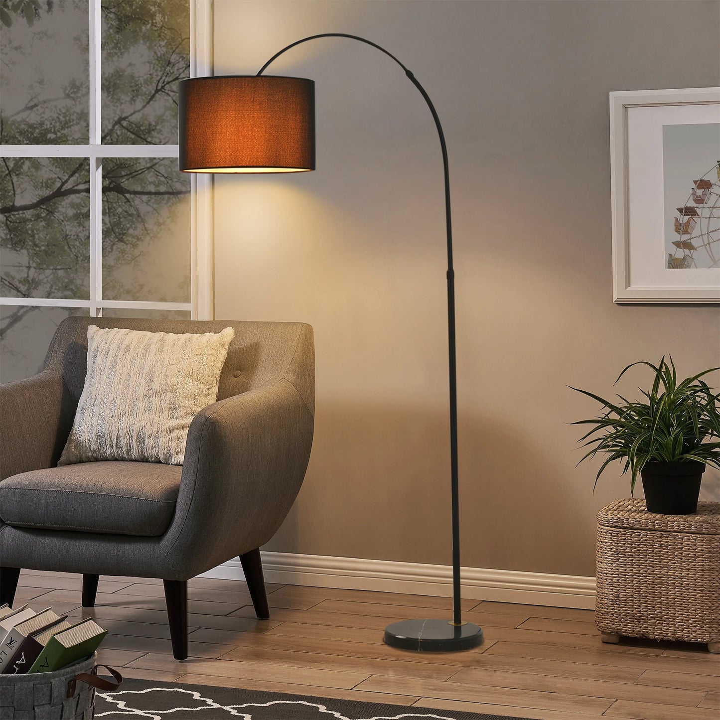 Hignconcerned Arc Floor Lamp Living Room Height Adjustable