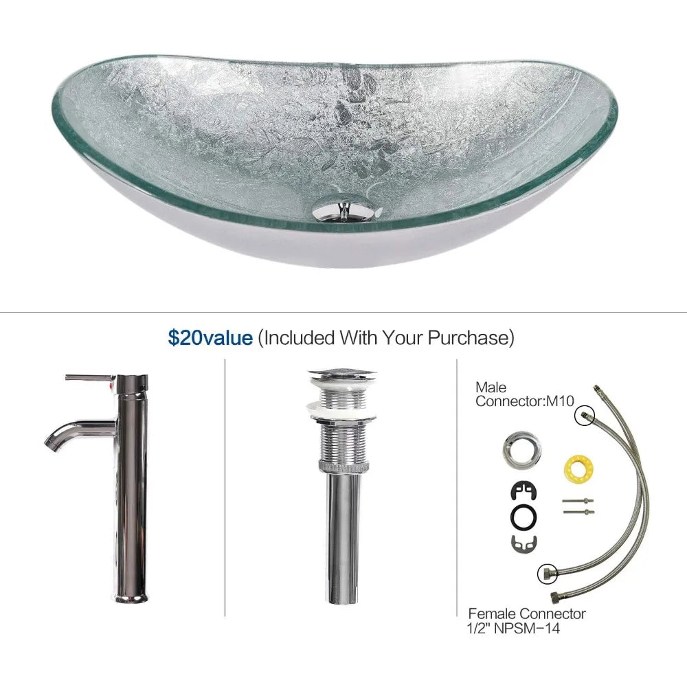 Wall Mounted Bathroom Vanity Cabinet With Drawers And Glass Sink