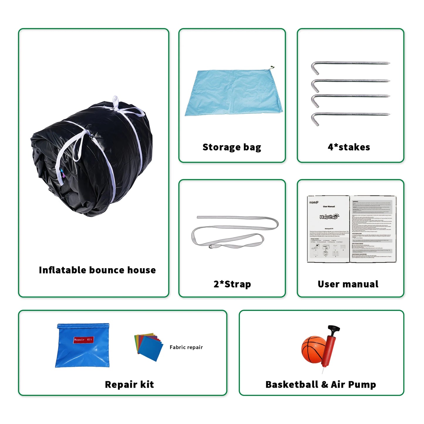 PVC Inflatable Bounce House for Big Kids,Large Jumping House with Built in Slide,Semi-commercial,Outdoor Backyard Birthday Party