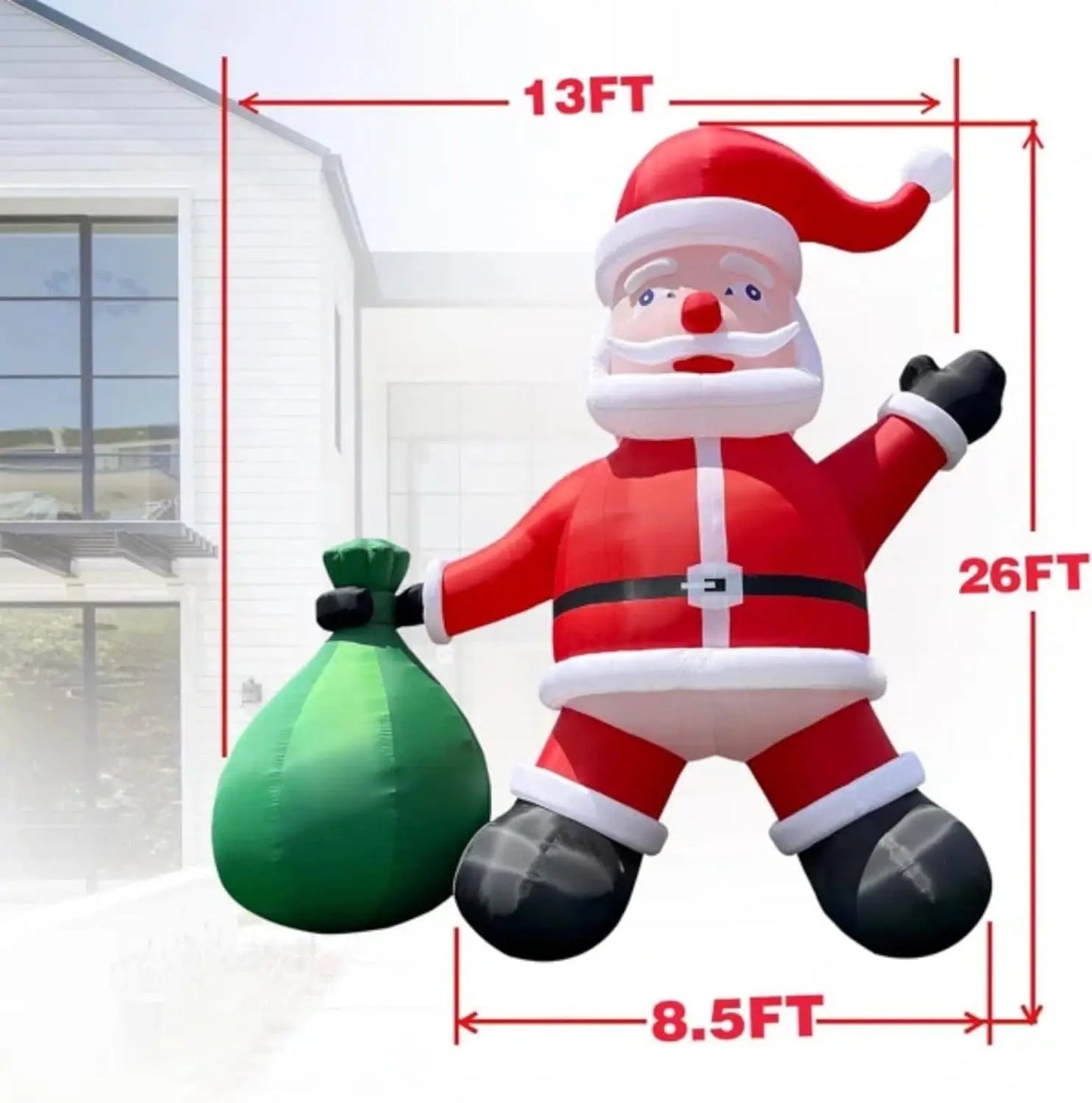 26ft Giant Inflatable Santa Claus Christmas Inflatable Outdoor Decoration For Party Xmas Decorations Inflatable With Accessories
