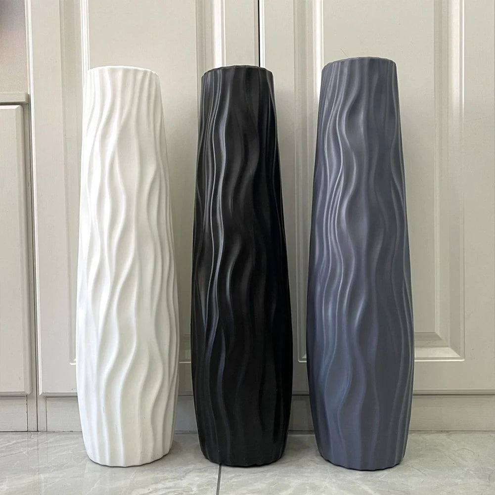 Shunmaii Exquisite Line Textured Floor Standing Vase For Living Room