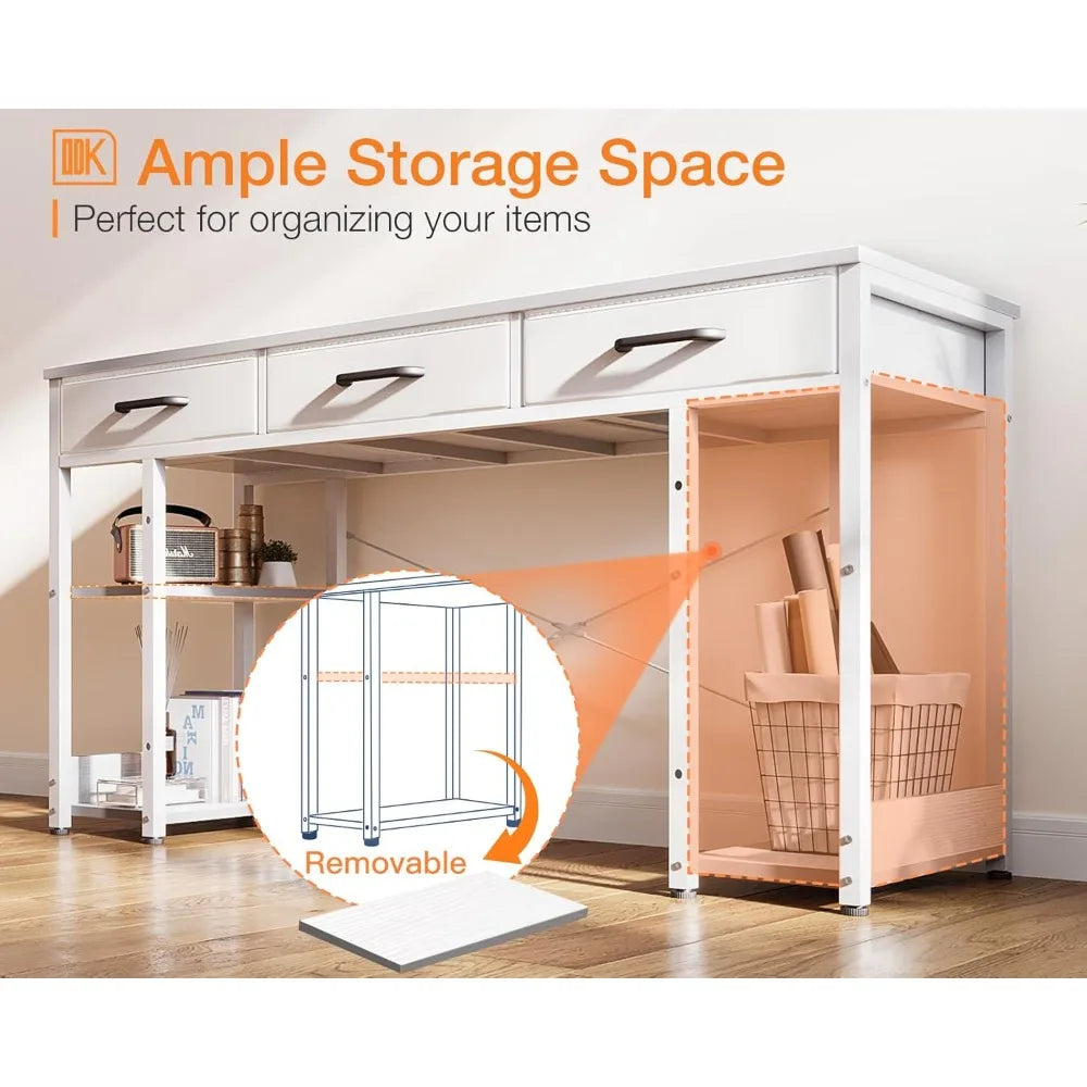 Zhuxiang Modern Office Computer Desk With Fabric Drawers