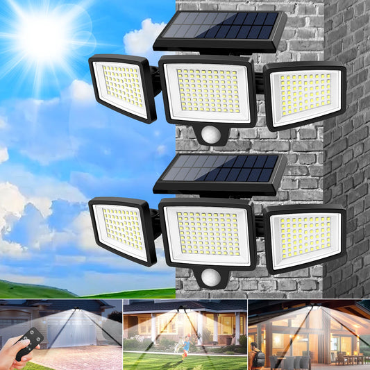 SZRSTH Two Pack Outdoor Solar Lights With Motion Sensor Security For Porches Garages Yard Entrances And Patios